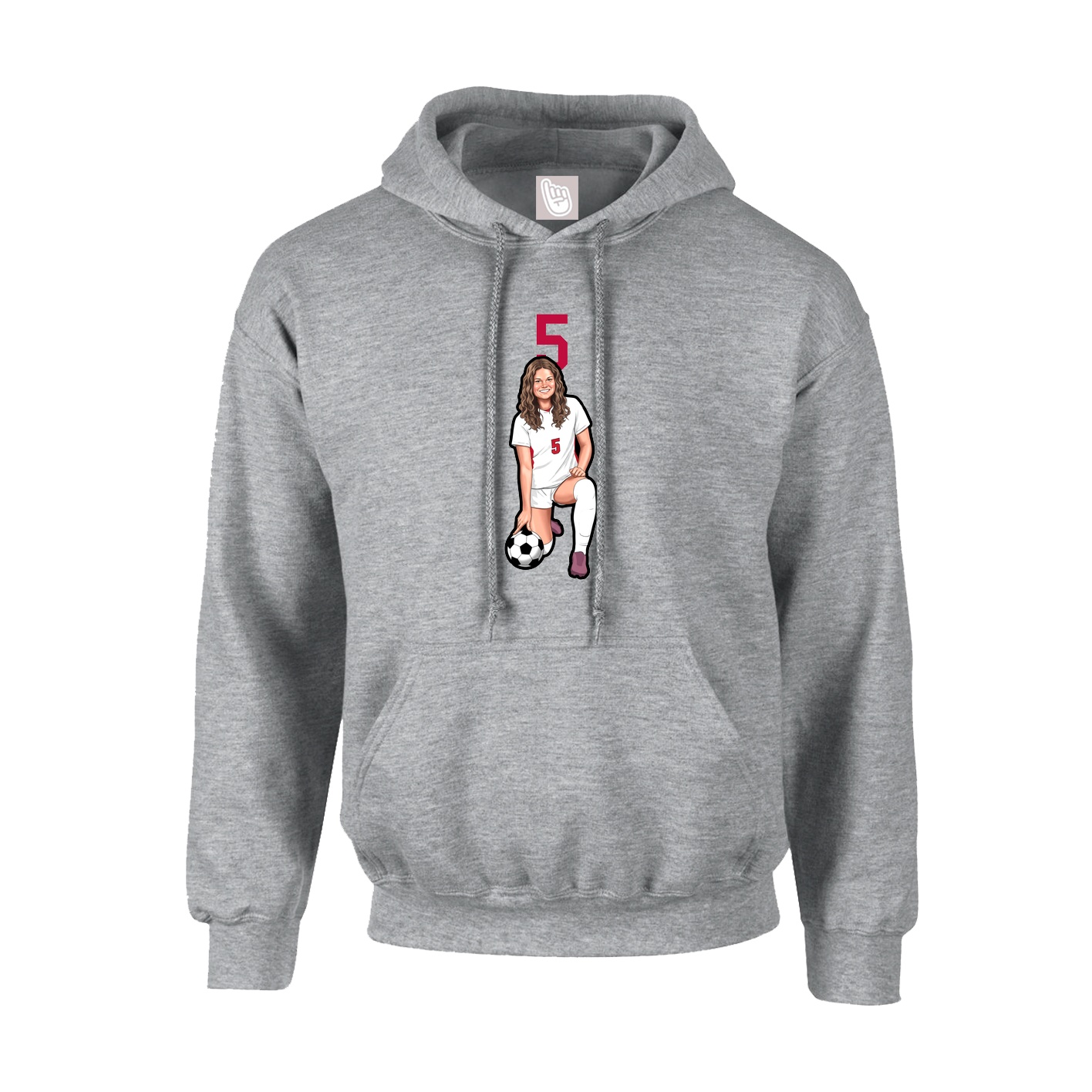 Youth Hoodie — Number Top in Grey