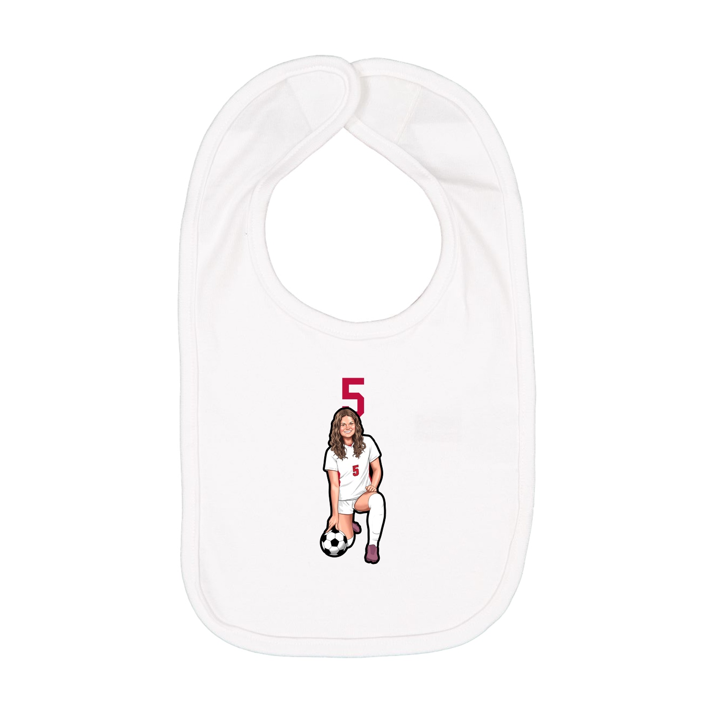 Infant Bib — Number Top in White
