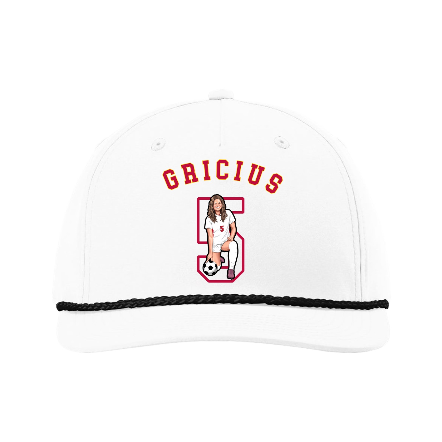 Five-Panel Classic Rope Cap — Shirsey Arch in White