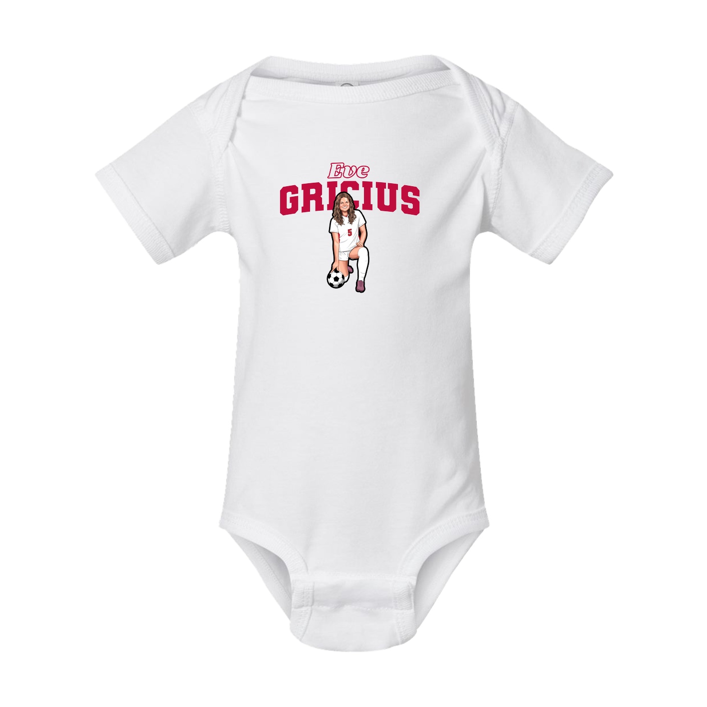Baby Onesie — Name Arch in White
