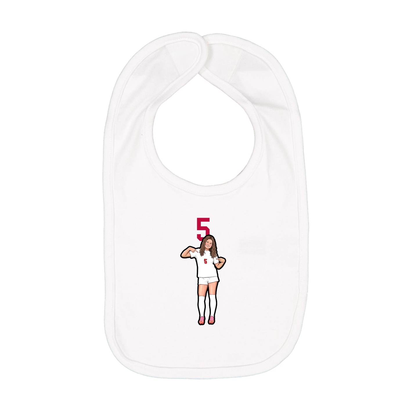 Infant Bib — Number Top in White
