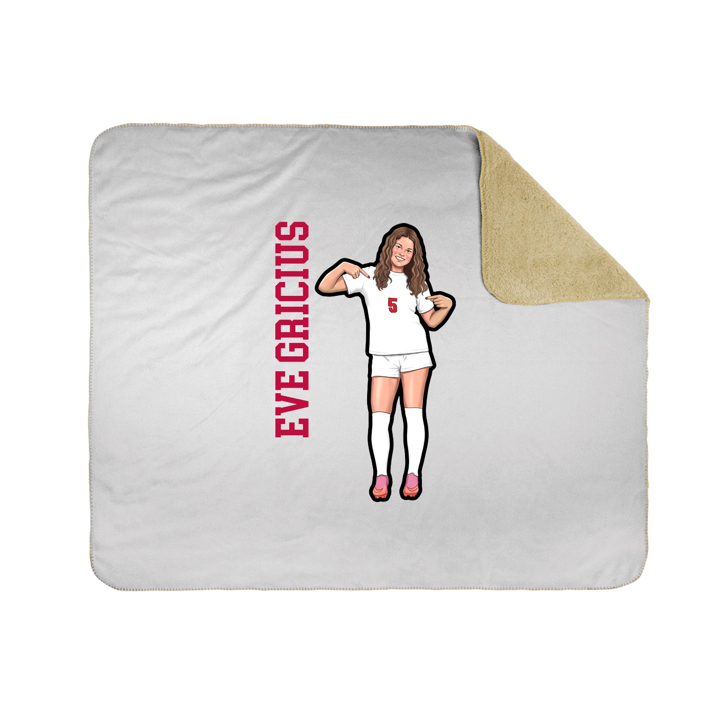 Throw Blanket — Name Vertical in White