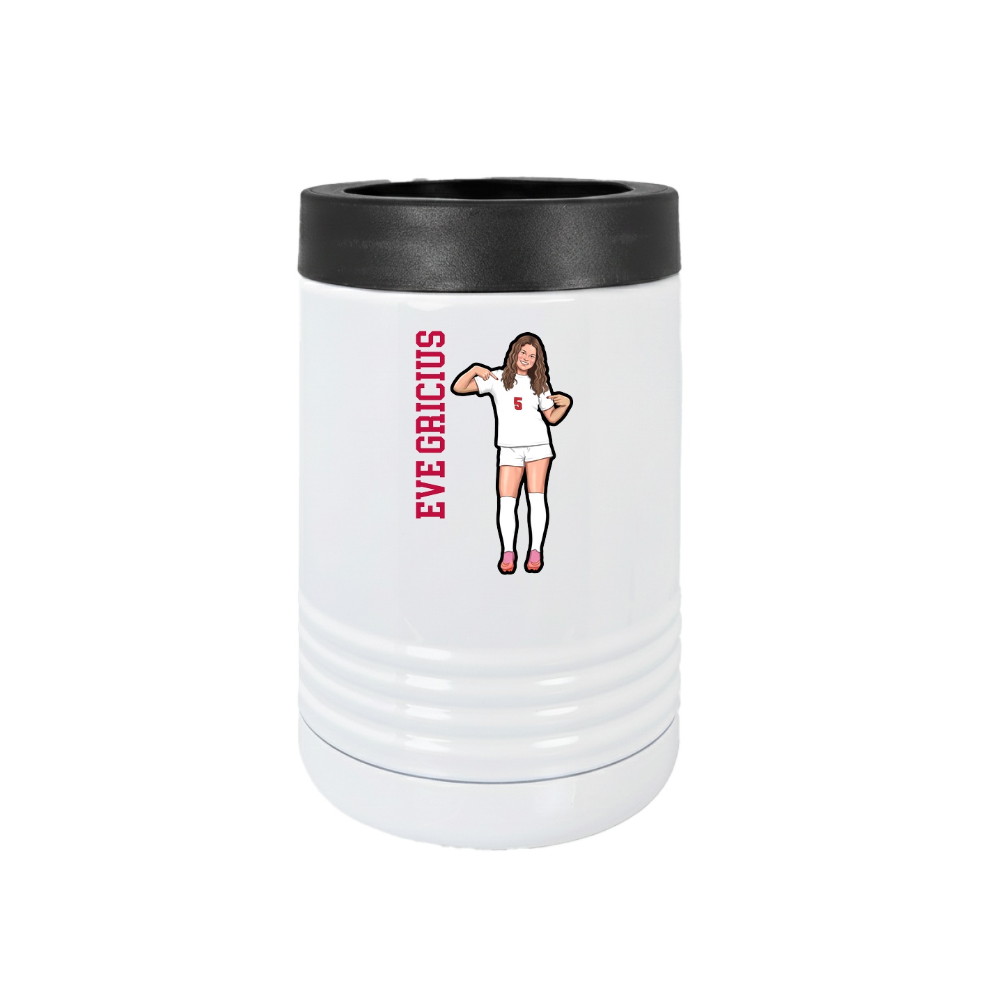 Beverage Holder — Name Vertical in White