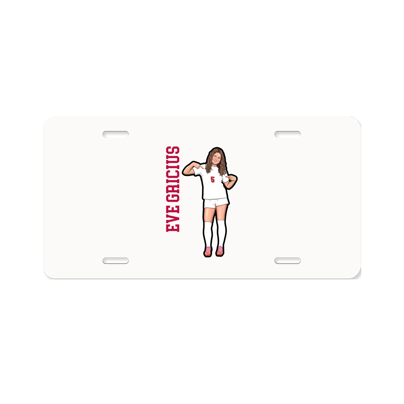 License Plate — Name Vertical in Classic