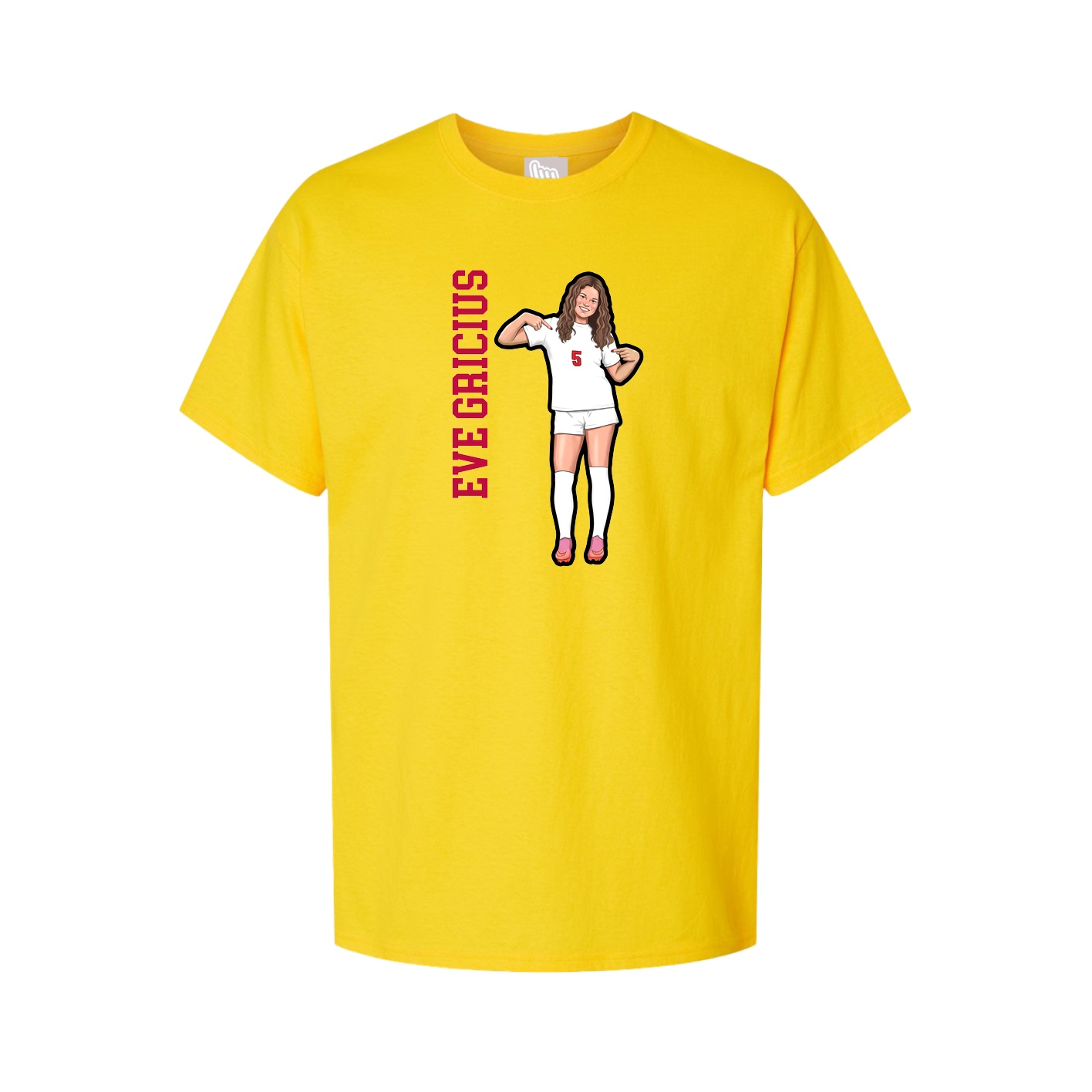 Youth Tee — Name Vertical in Gold