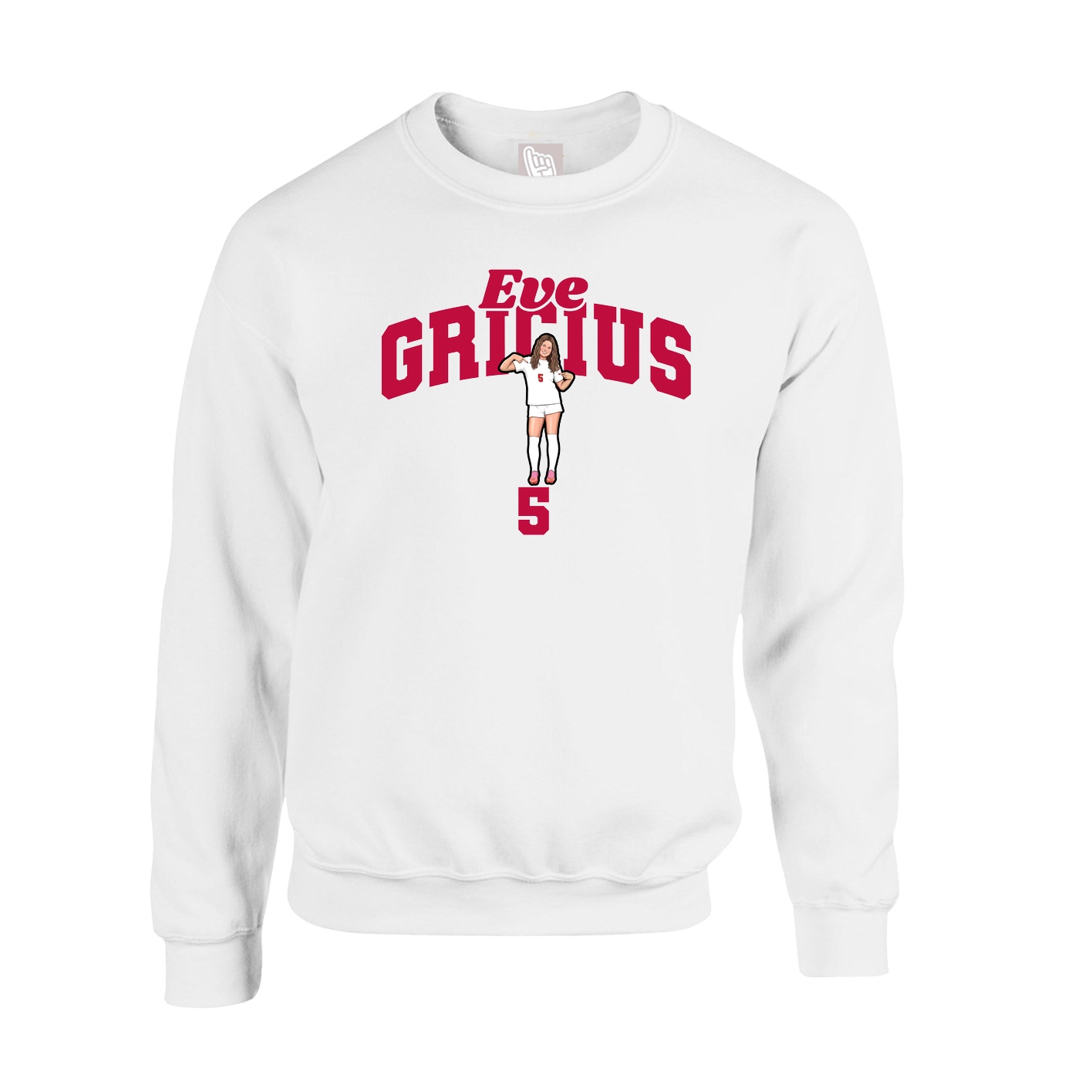 Fleece Crew — Signature Arch in White