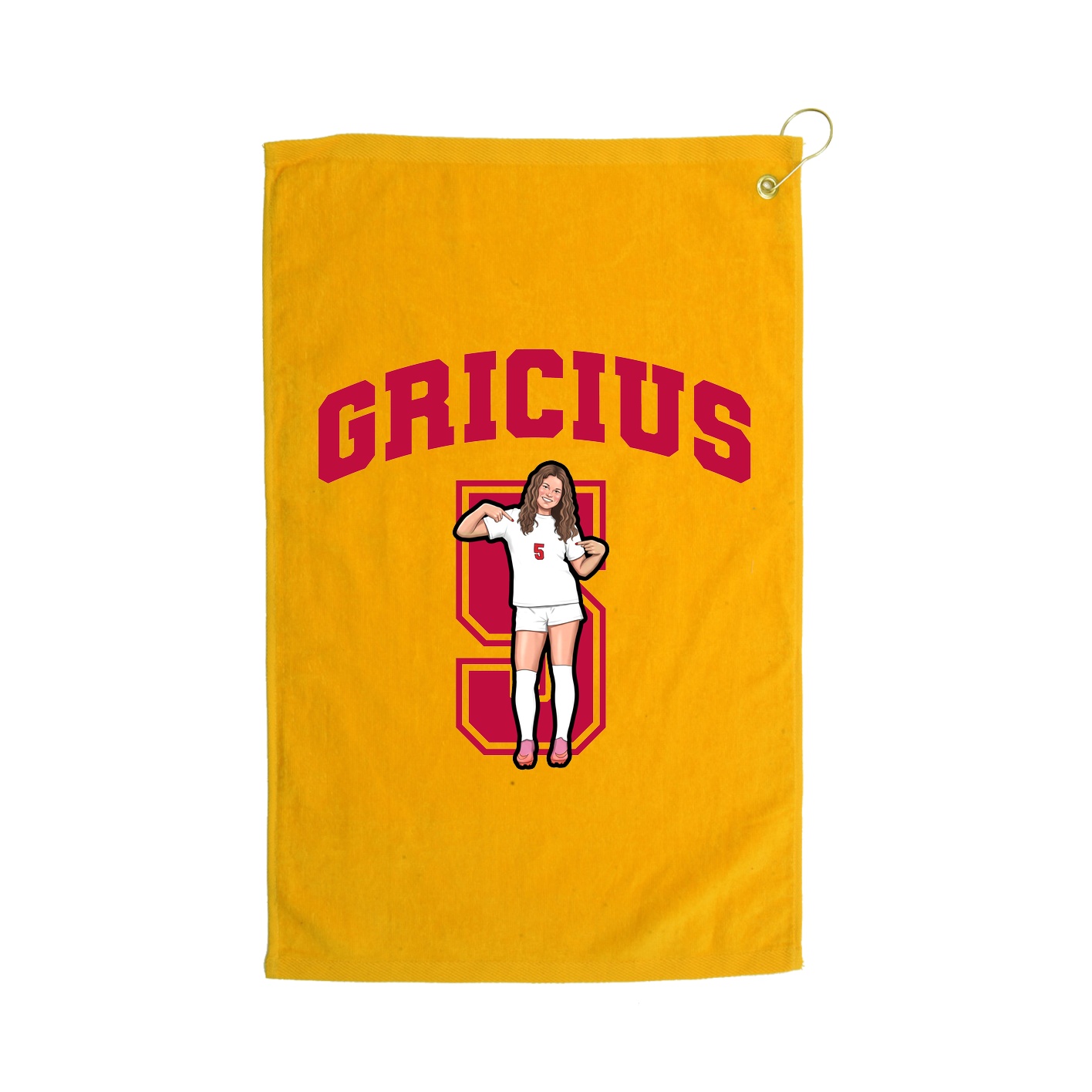 Golf Towel — Number in Gold