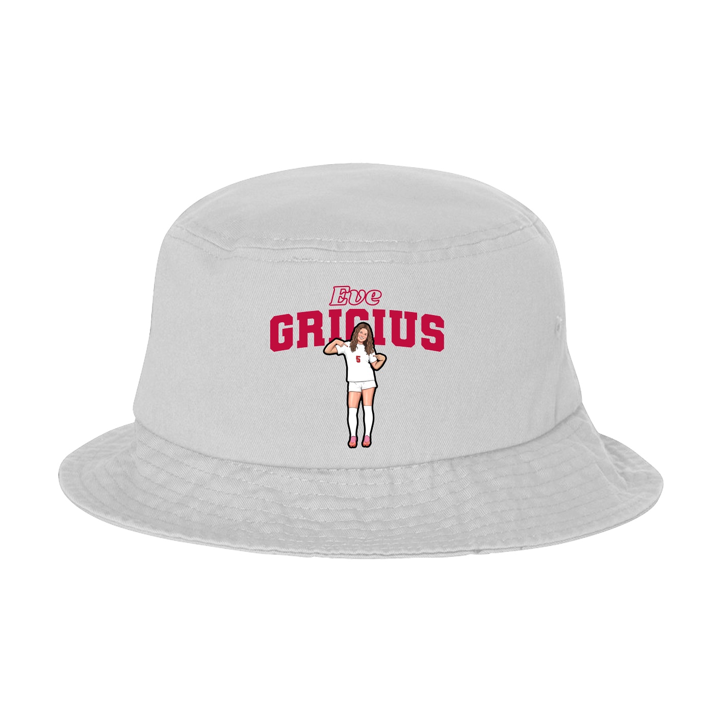 Bucket Cap — Name Arch in White