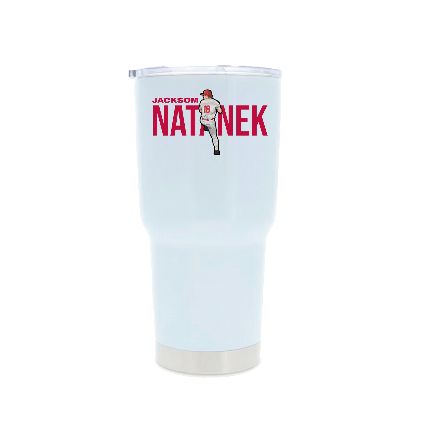 30oz Stainless Steel Tumbler — Player Name in White