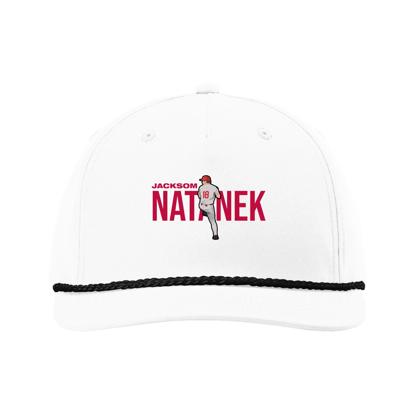 Five-Panel Classic Rope Cap — Player Name in White