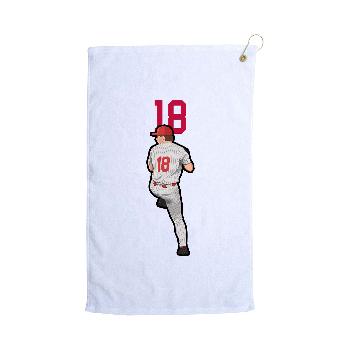 Golf Towel — Number Top in White