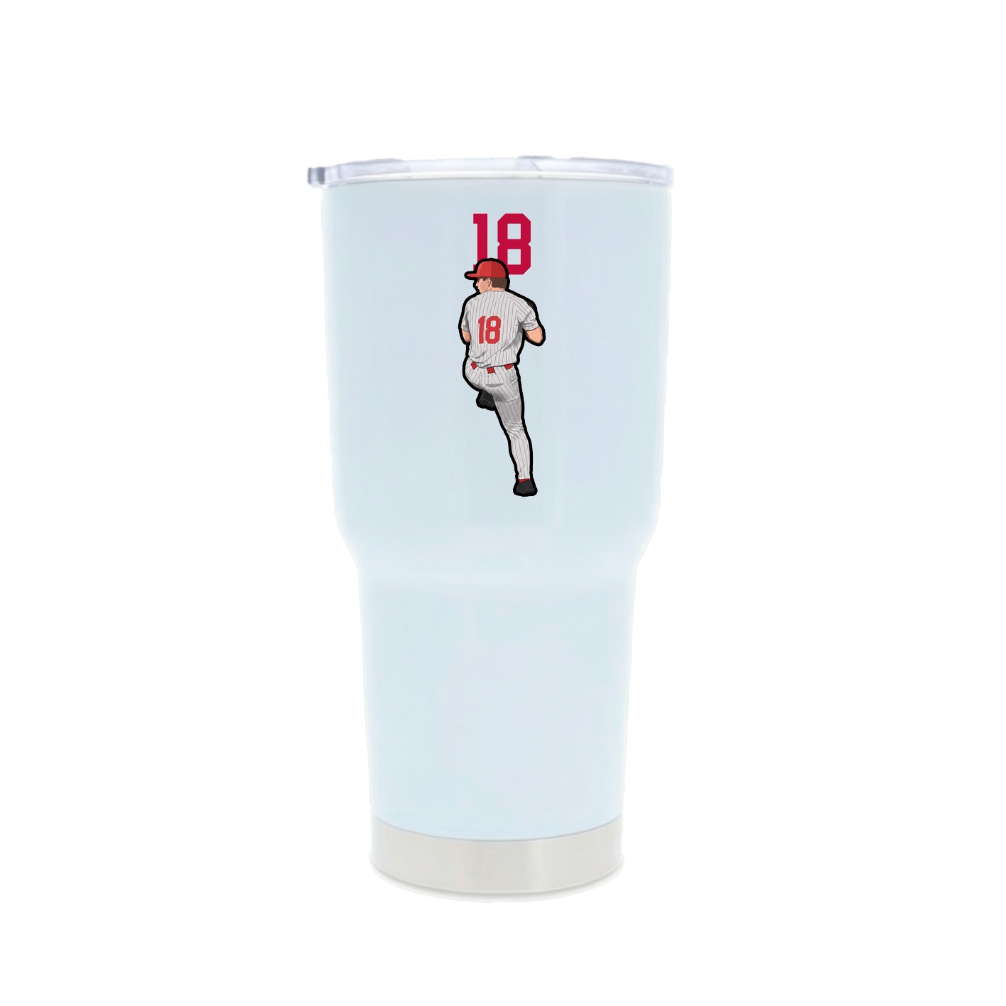 30oz Stainless Steel Tumbler — Number Top in White