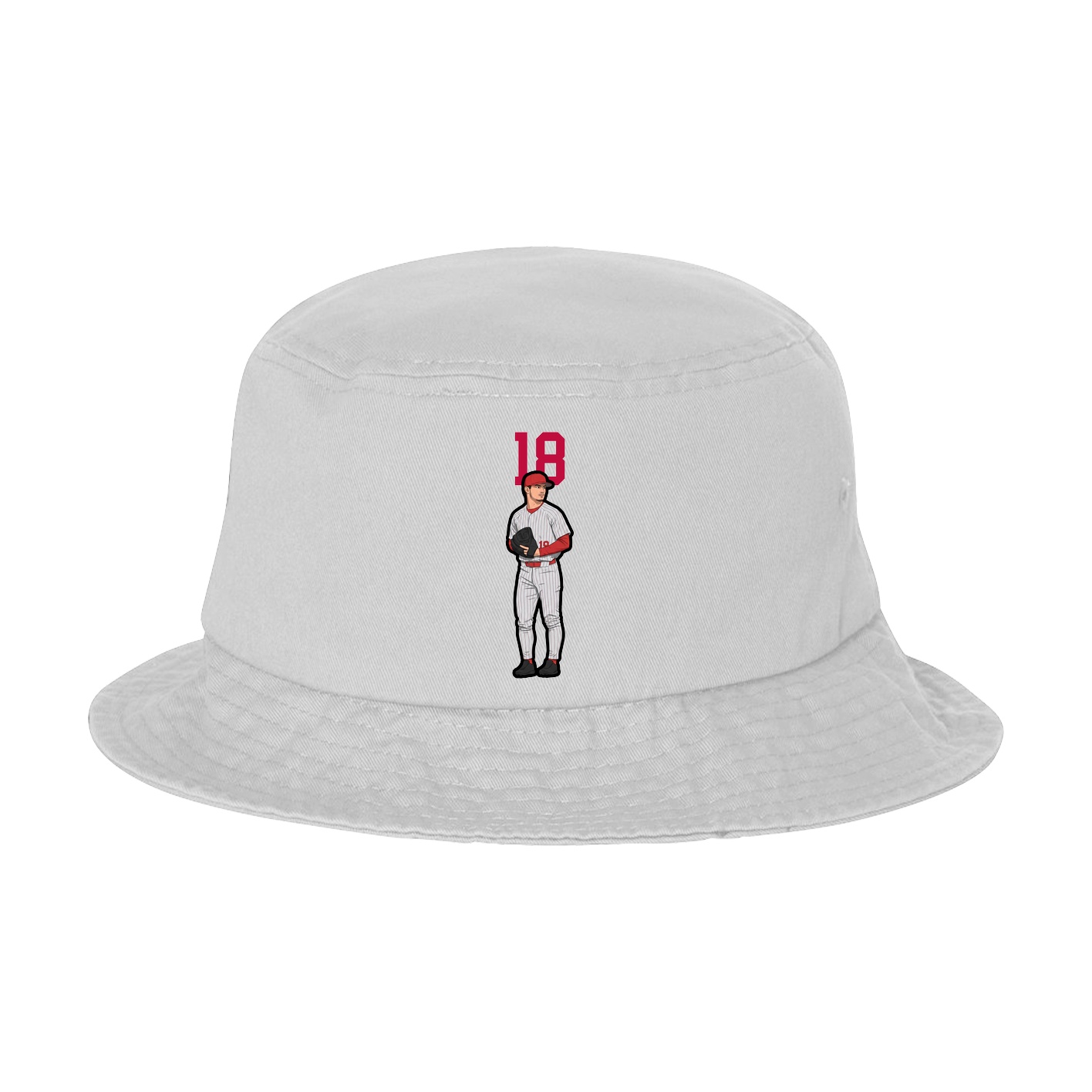Bucket Cap — Number Top in White