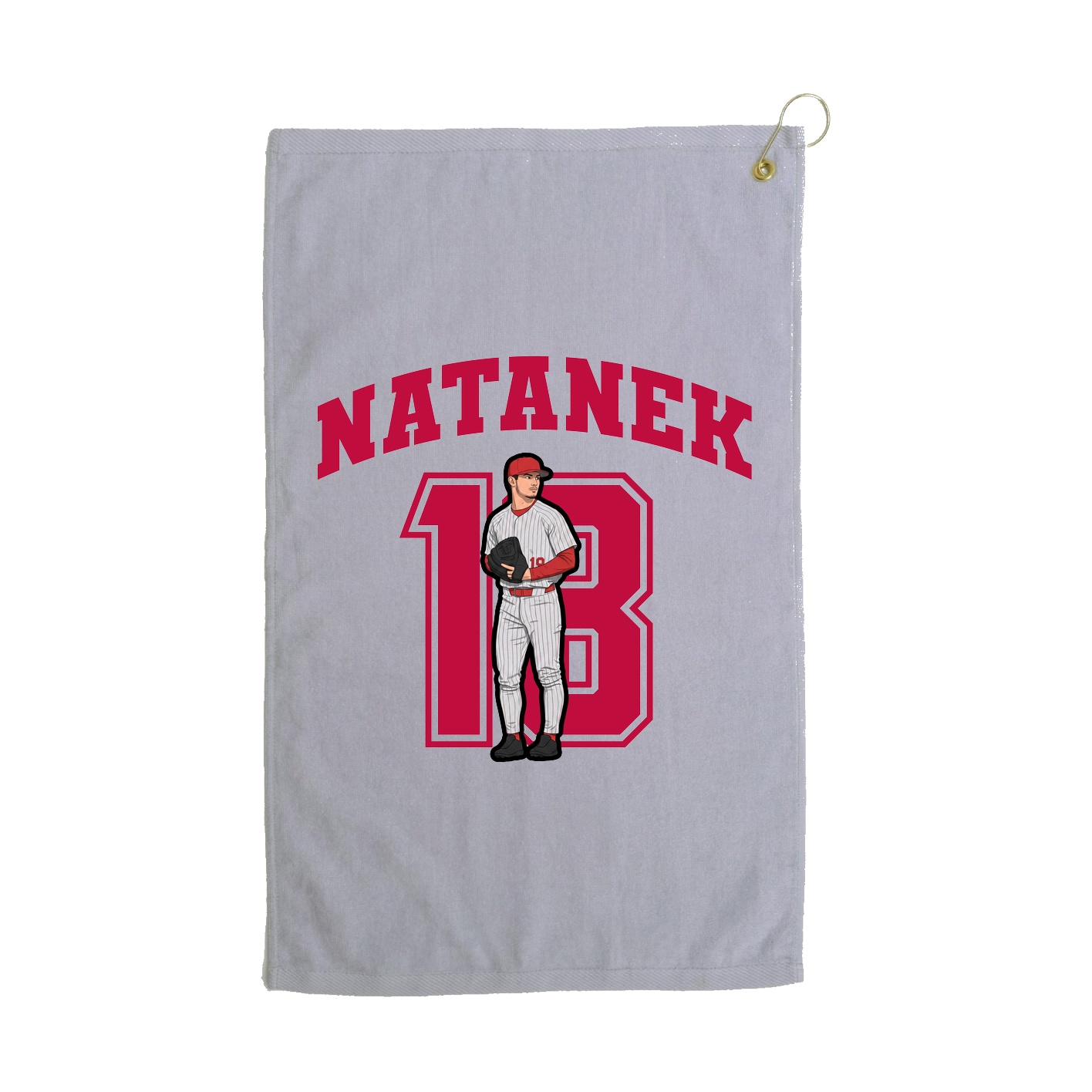 Golf Towel — Number in Grey