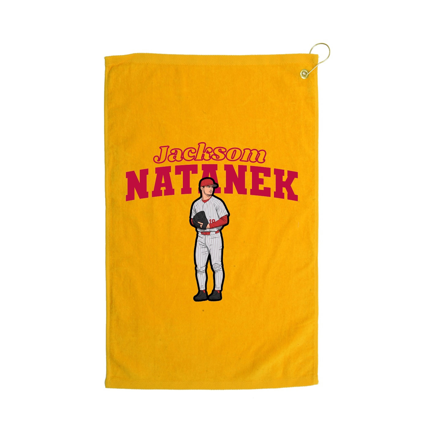 Golf Towel — Name Arch in Gold