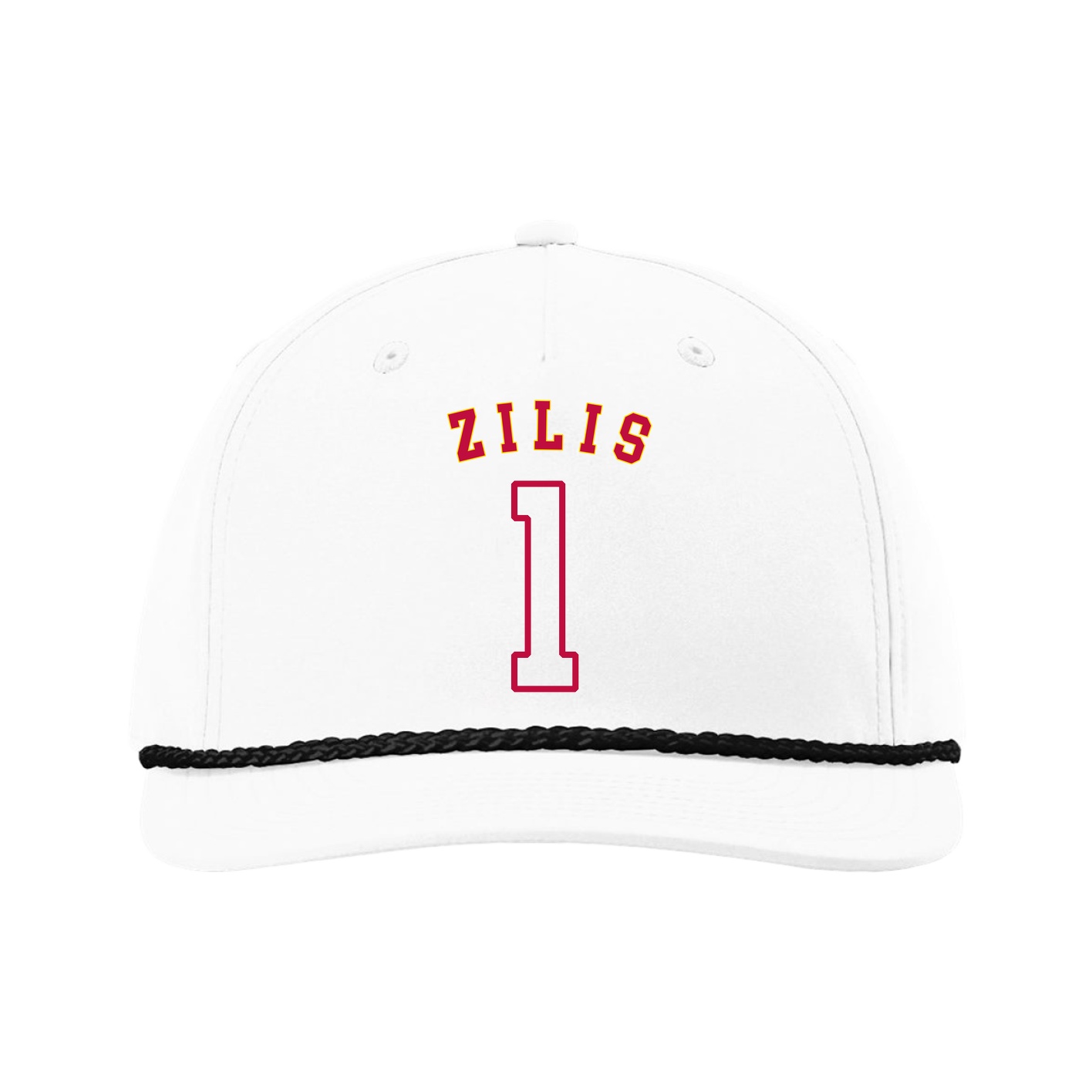 Five-Panel Classic Rope Cap — Shirsey Arch in White