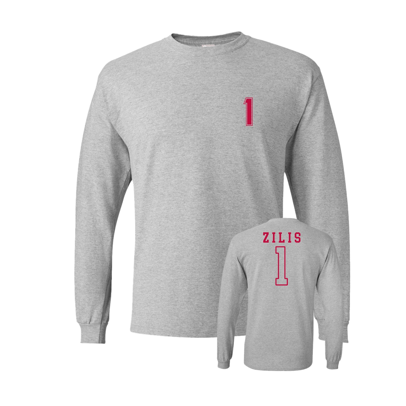 Long Sleeve Tee — Chest Back in Grey