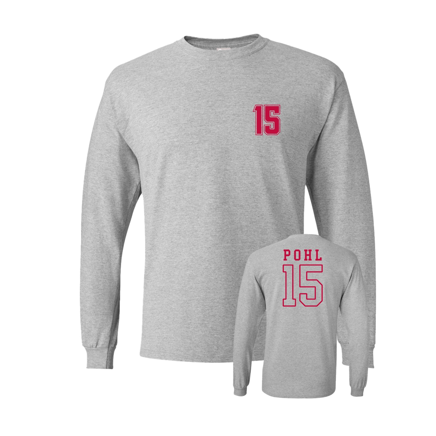 Long Sleeve Tee — Chest Back in Grey