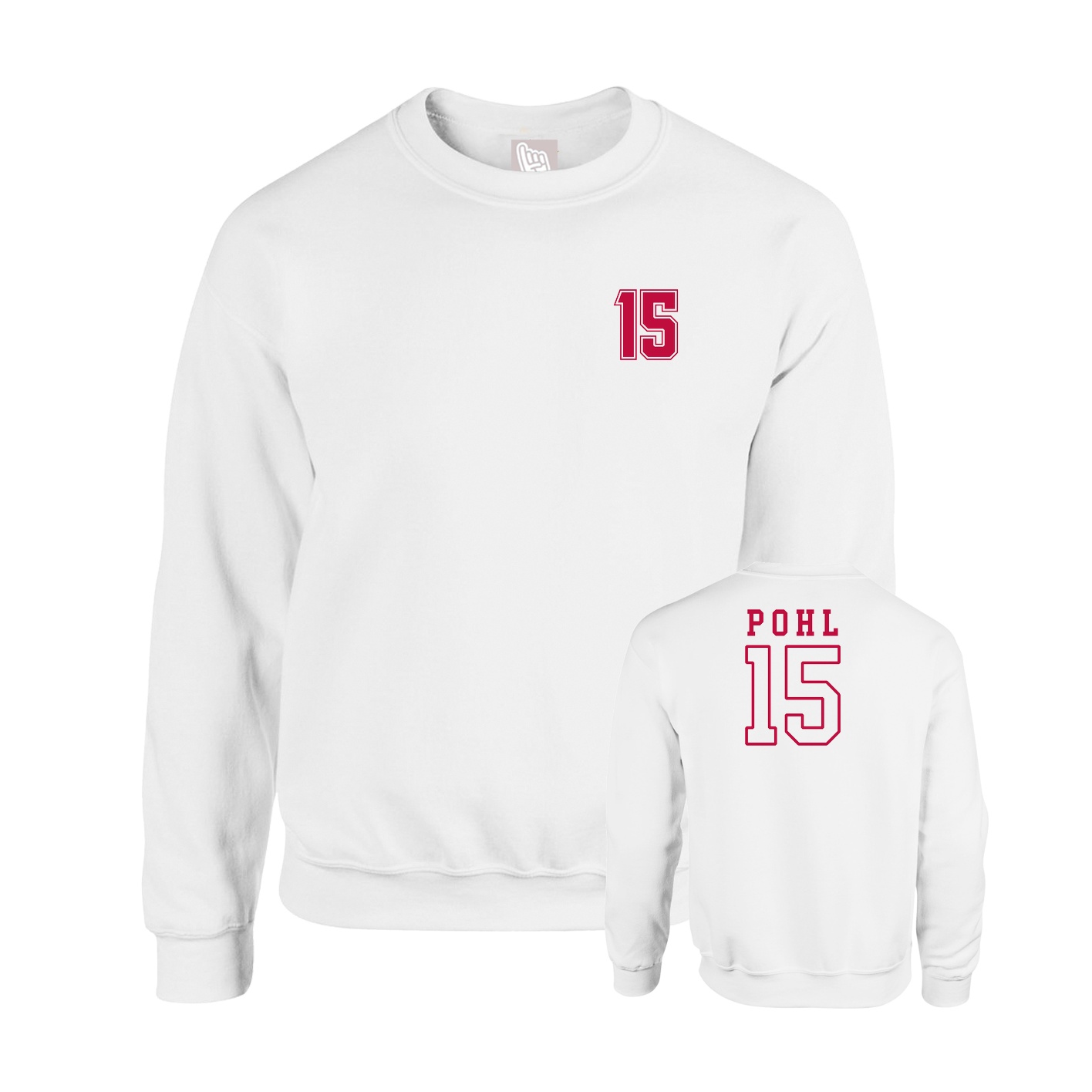 Fleece Crew — Chest Back in White