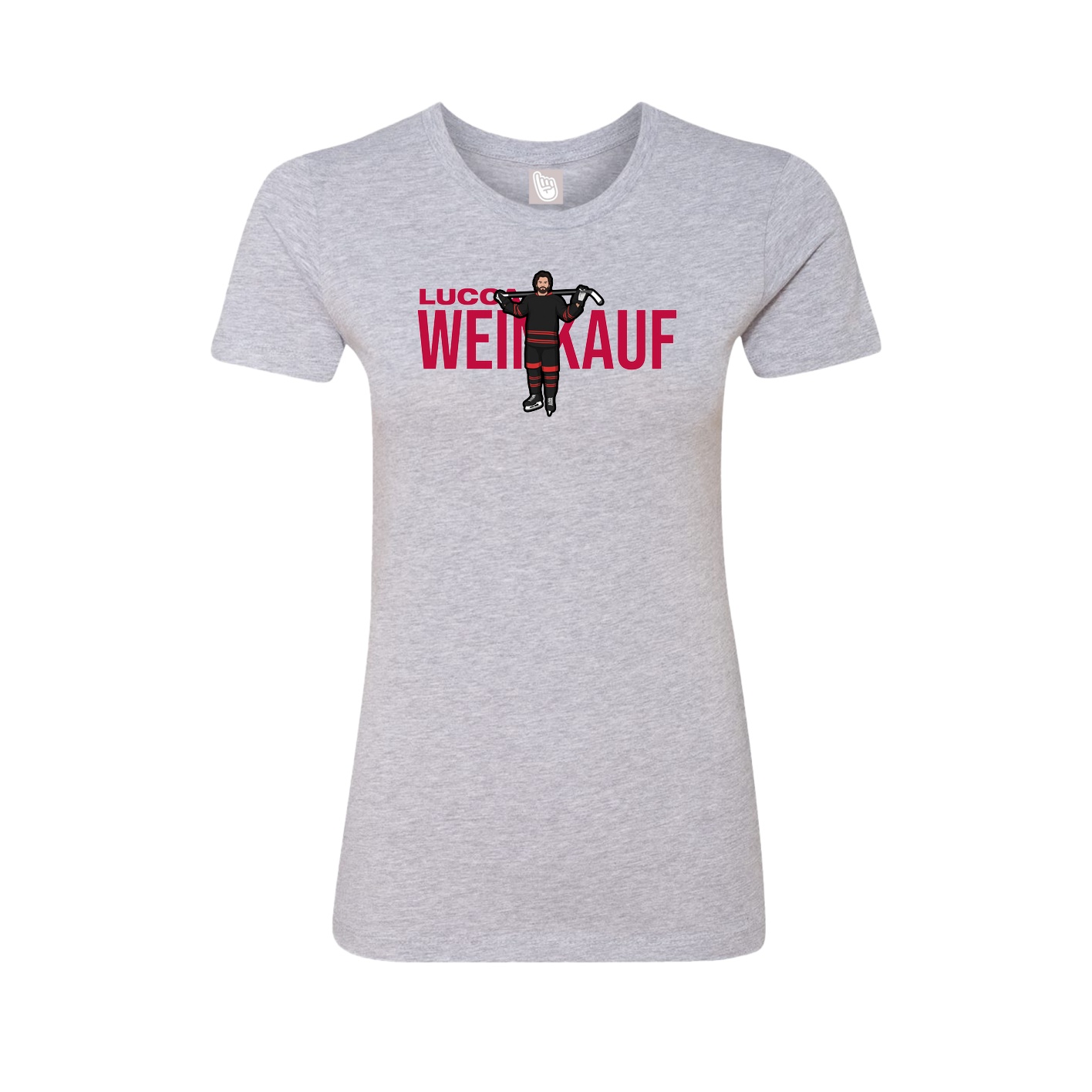 Fitted Women's Tee — Player Name in Grey