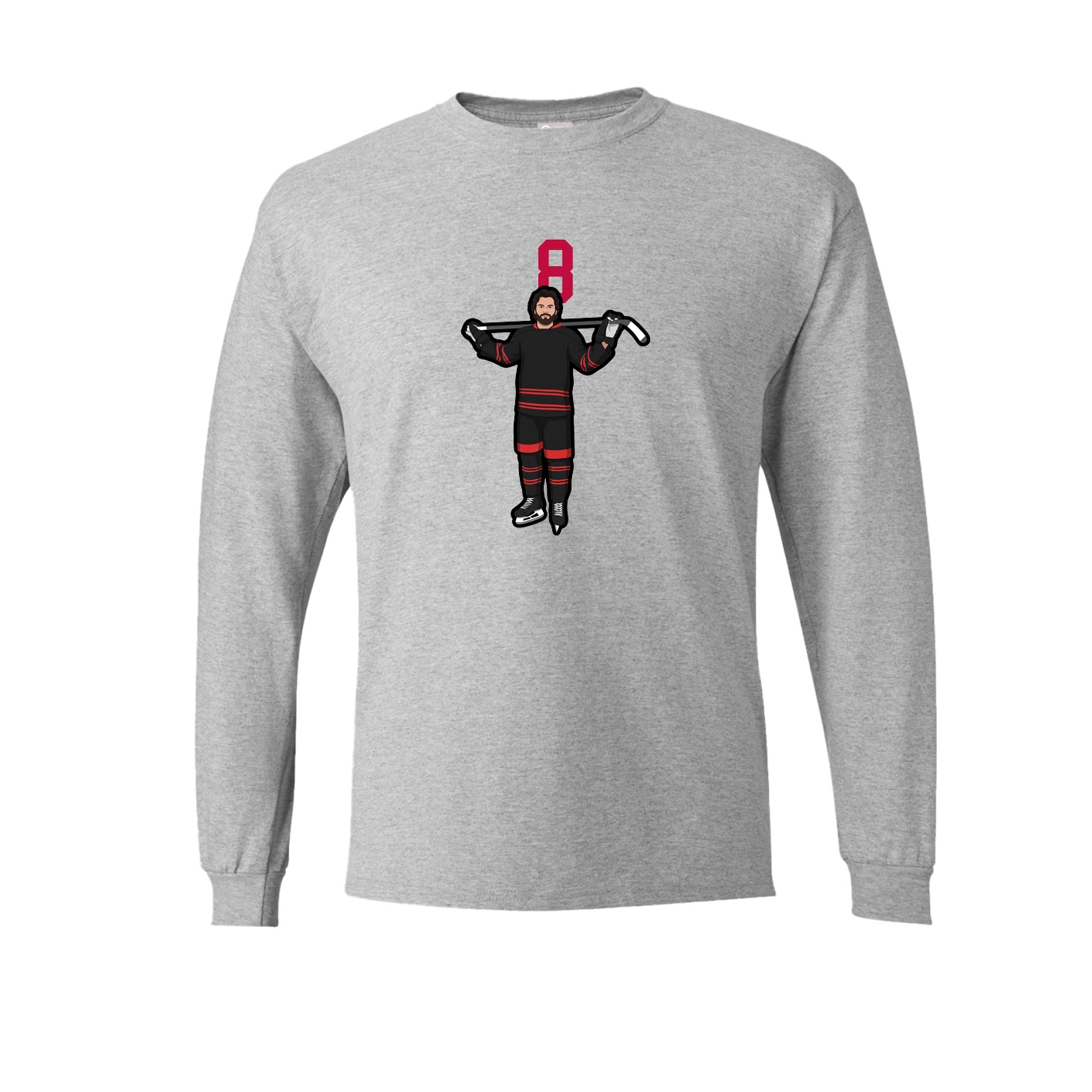 Long Sleeve Tee — Number Top in Grey