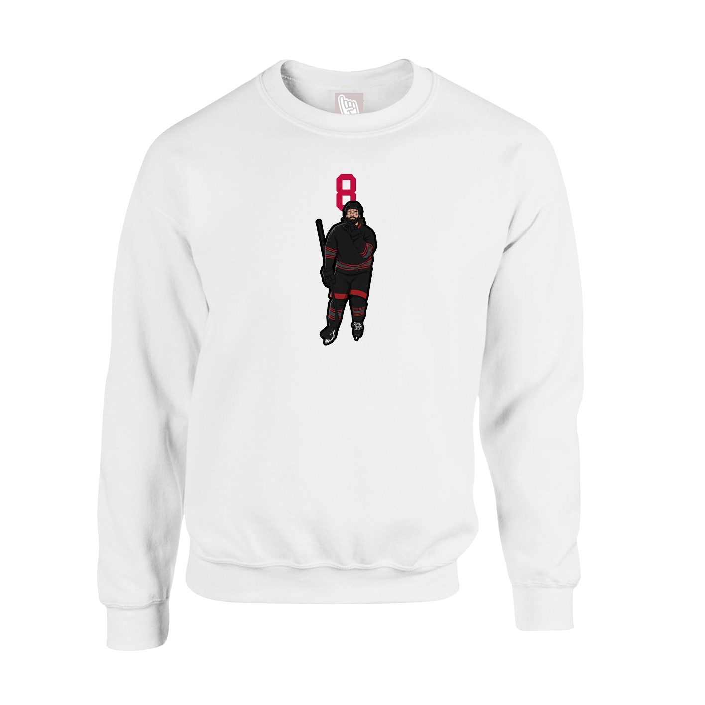 Fleece Crew — Number Top in White