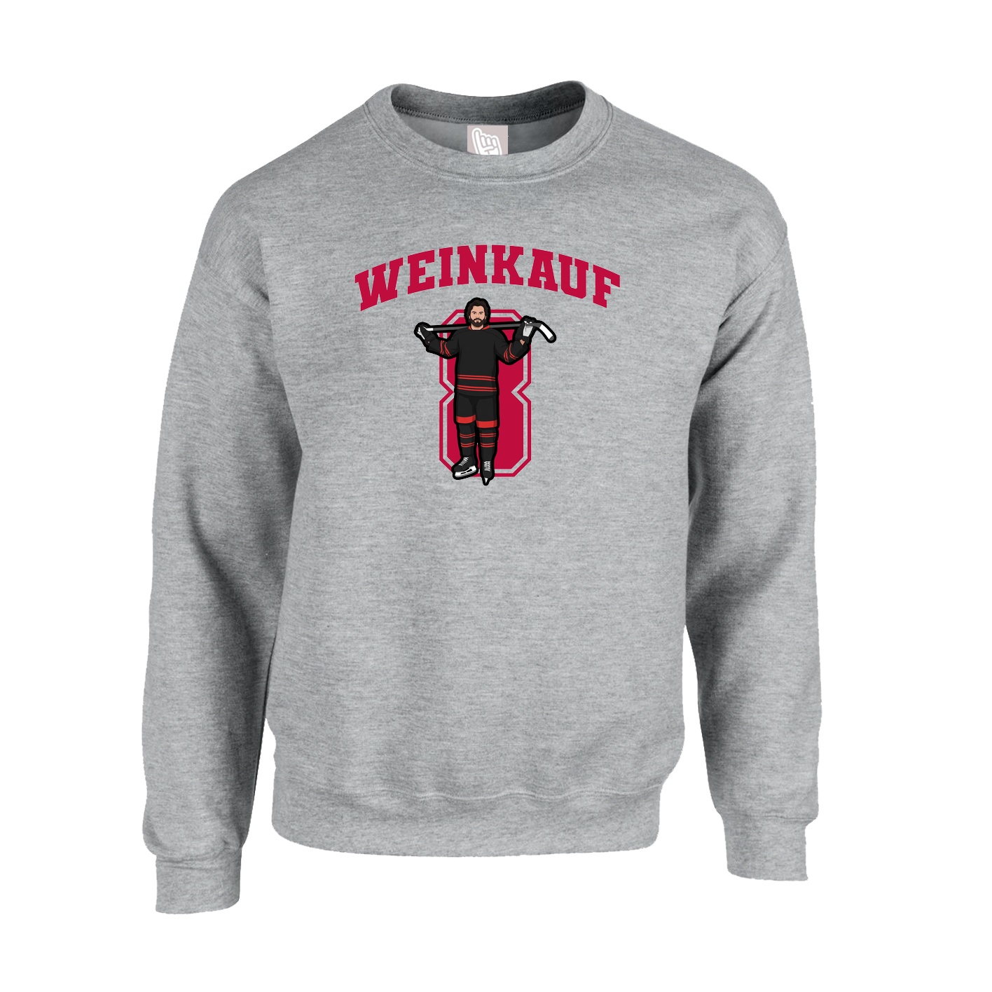 Fleece Crew — Number in Grey