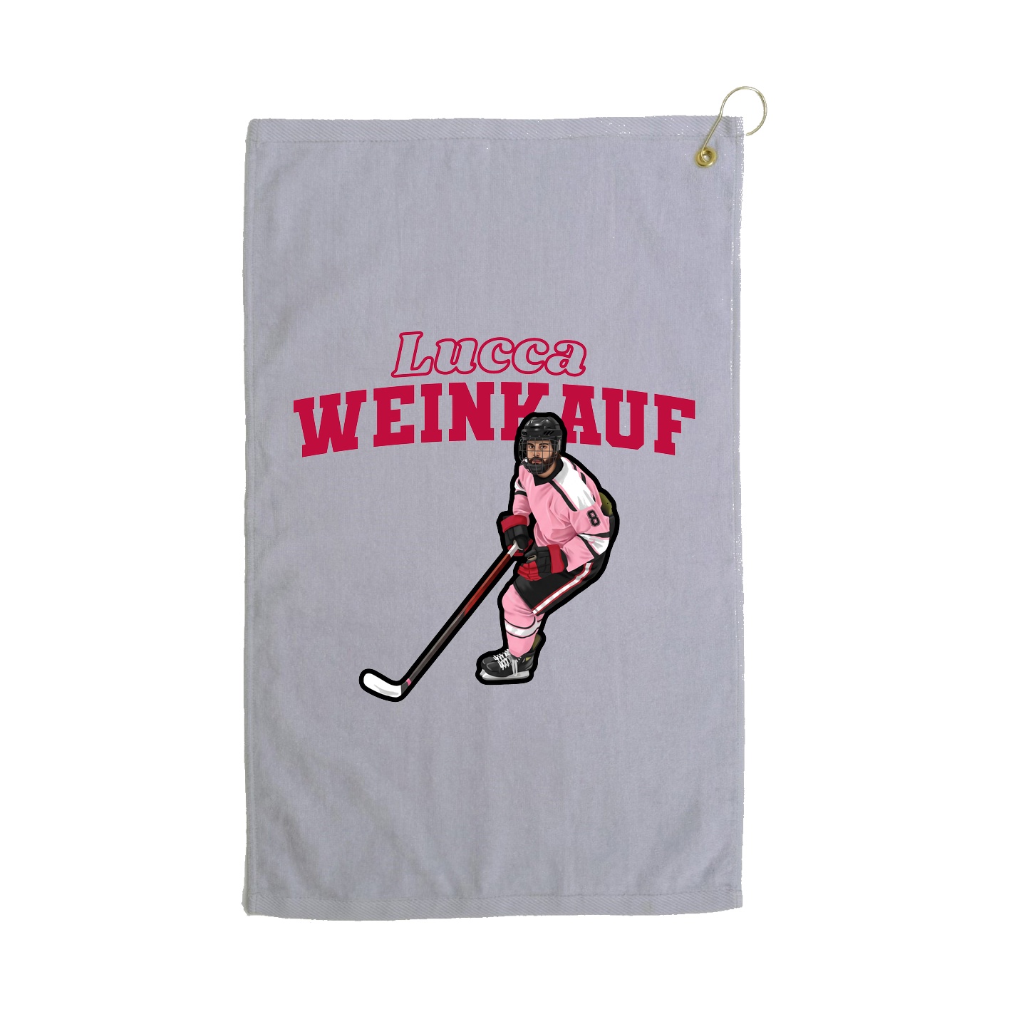 Golf Towel — Name Arch in Grey