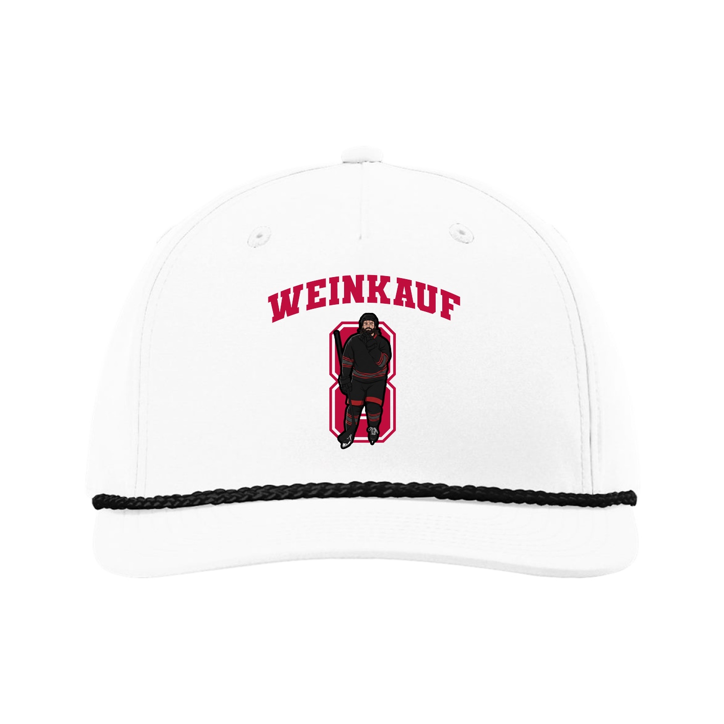 Five-Panel Classic Rope Cap — Number in White