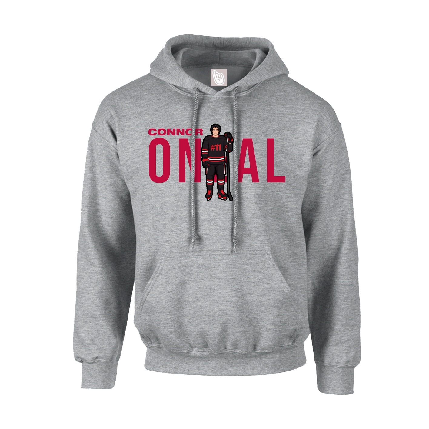 Youth Hoodie — Player Name in Grey