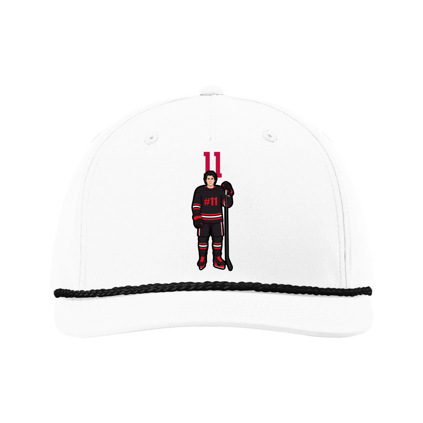 Five-Panel Classic Rope Cap — Number Top in White