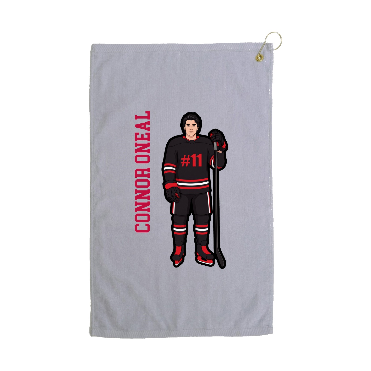 Golf Towel — Name Vertical in Grey