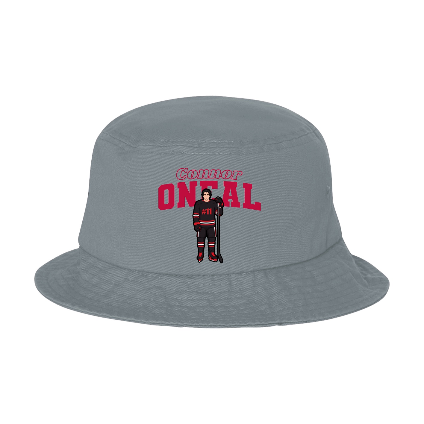 Bucket Cap — Name Arch in Grey