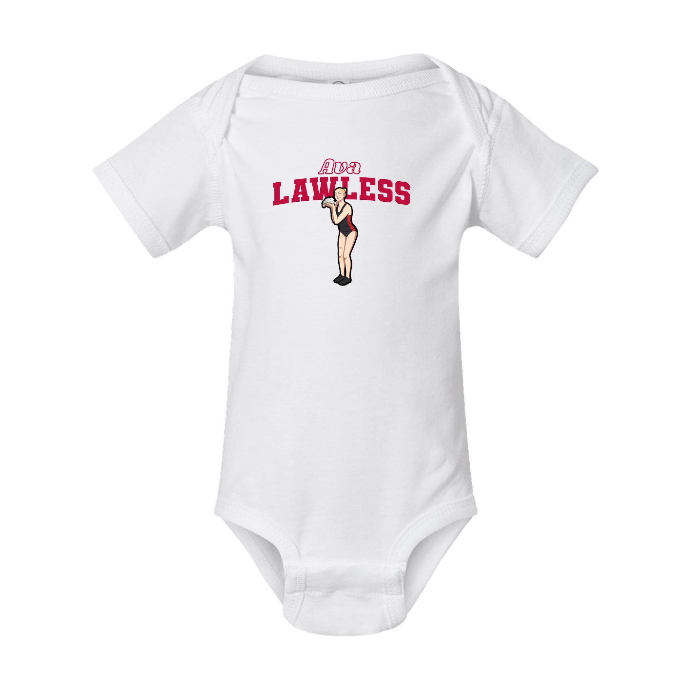 Baby Onesie — Name Arch in White