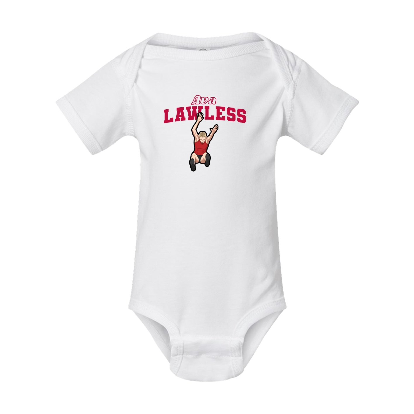 Baby Onesie — Name Arch in White