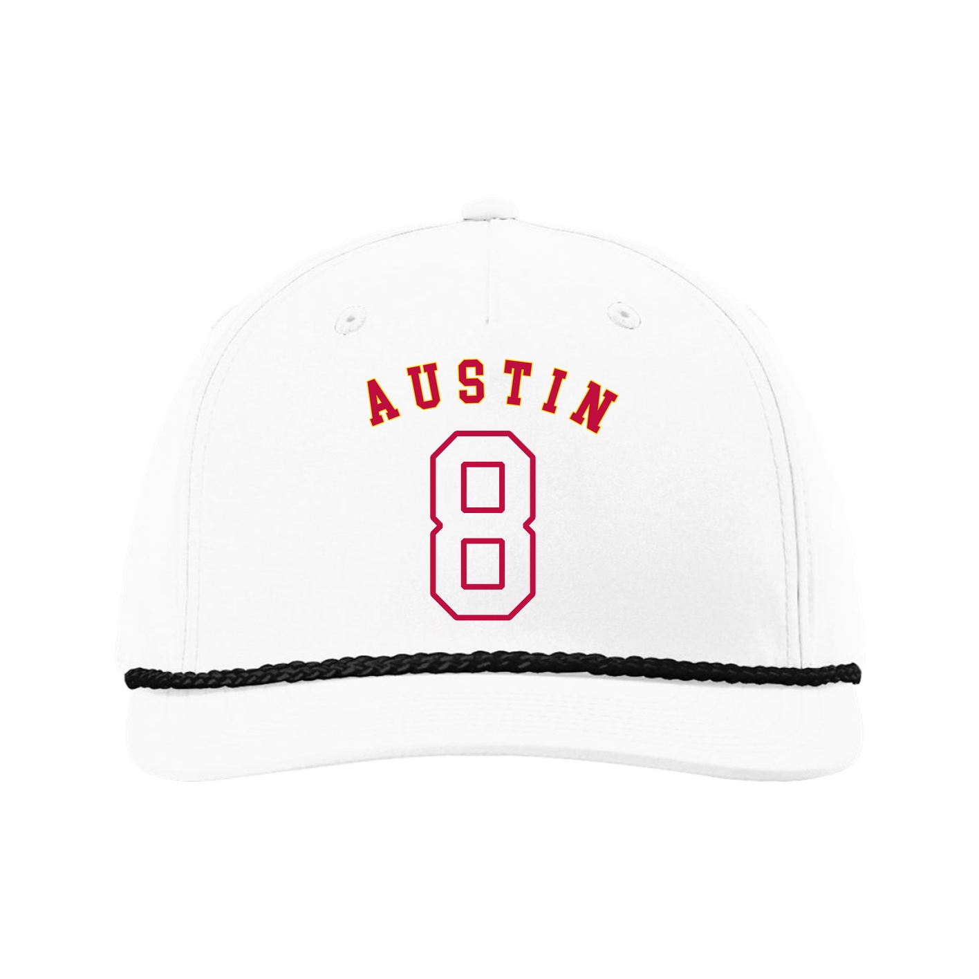 Five-Panel Classic Rope Cap — Shirsey Arch in White