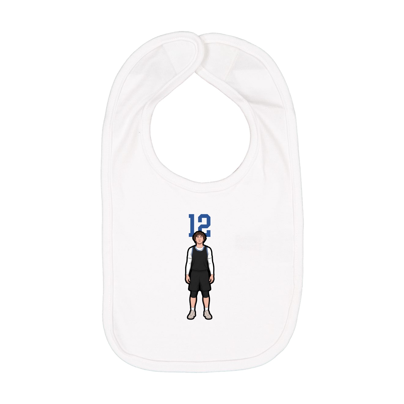 Infant Bib — Number Top in White