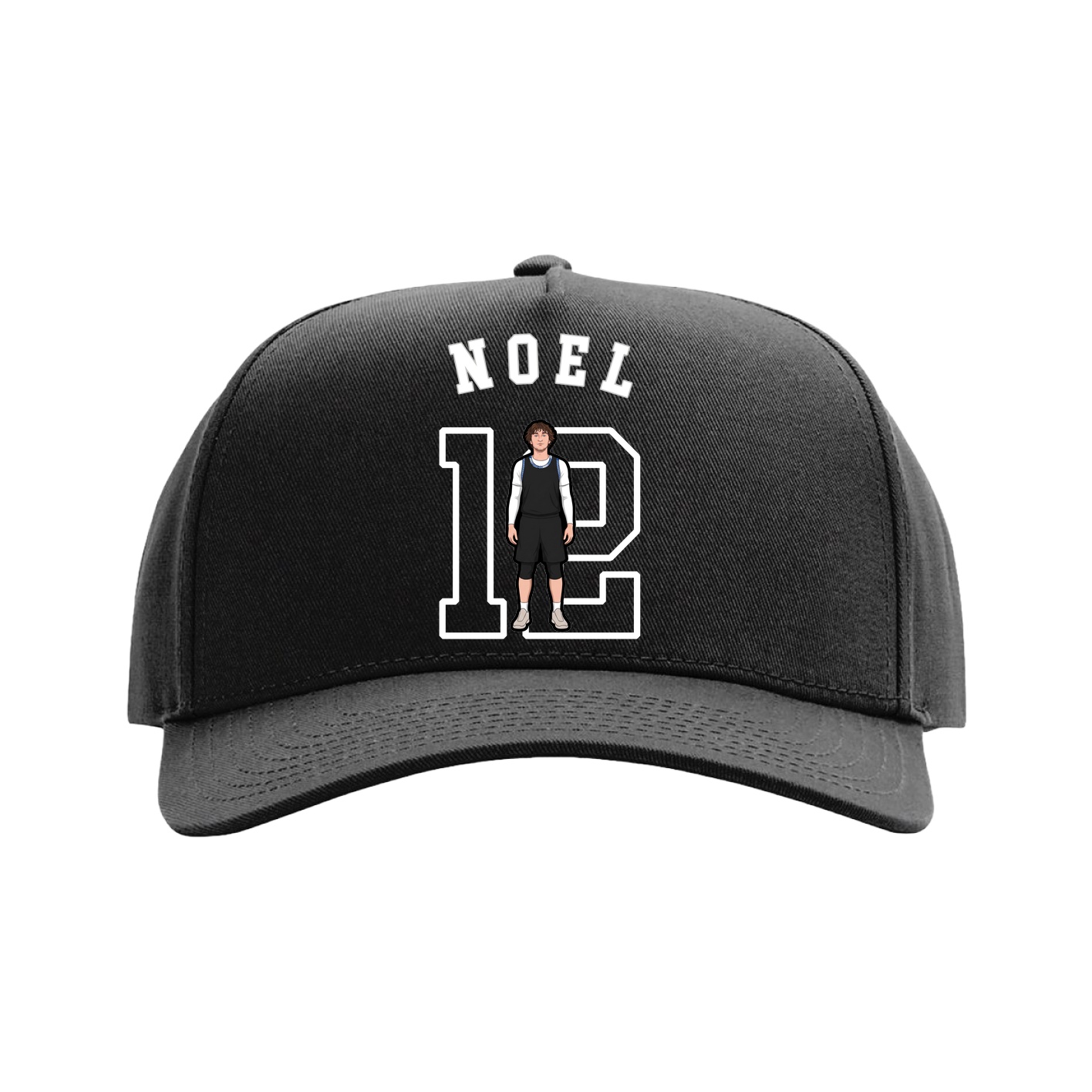 Full Fabric Five-Panel Champ Cap — Shirsey Arch in Black