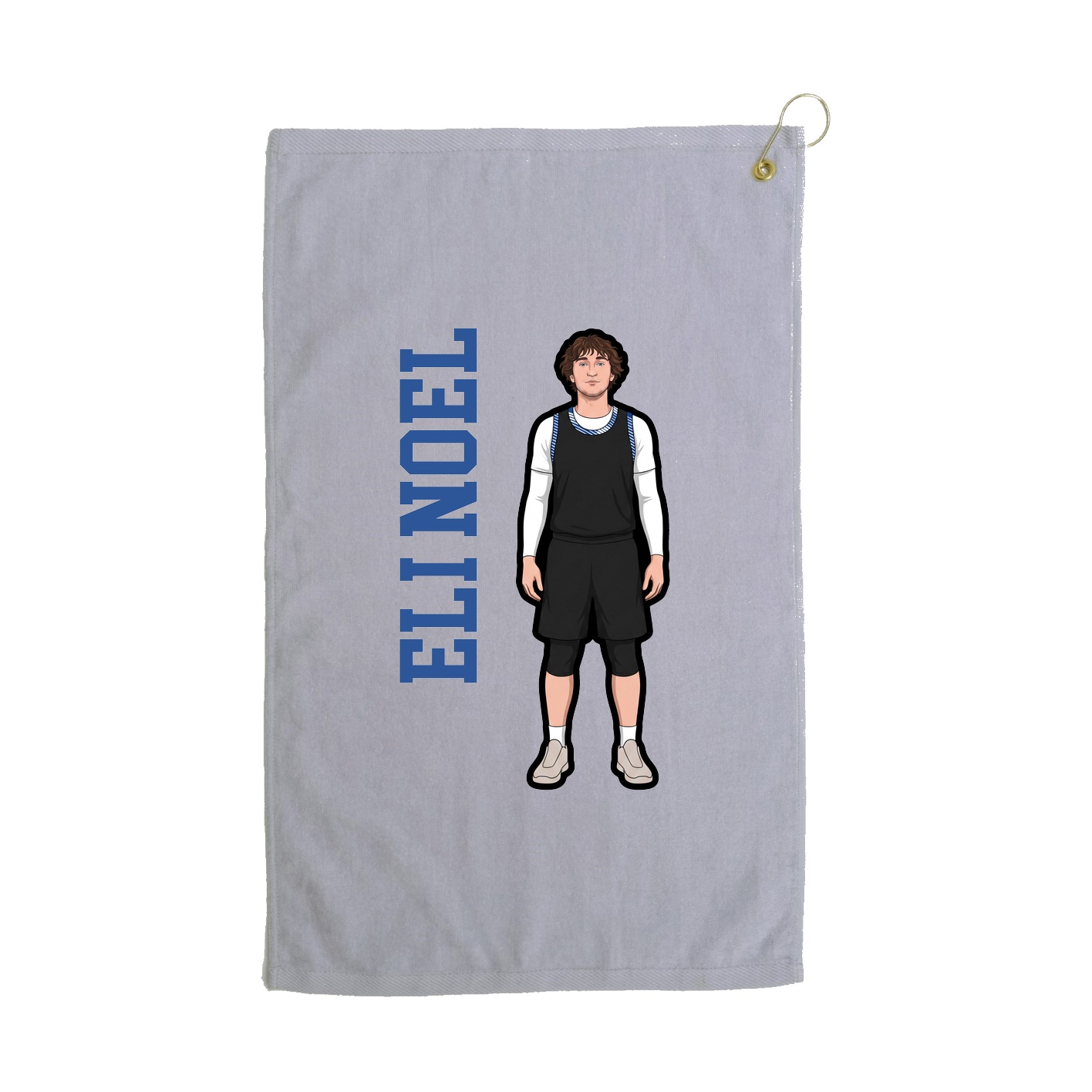 Golf Towel — Name Vertical in Grey