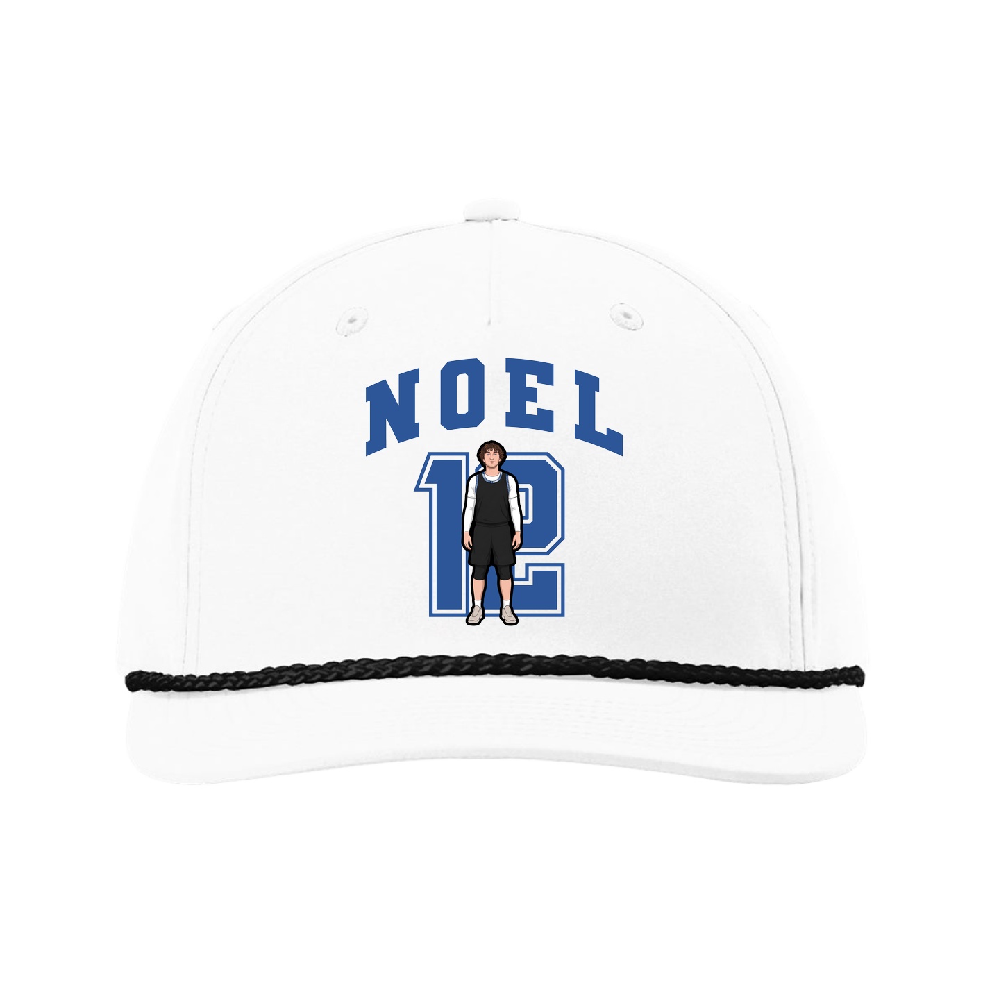 Five-Panel Classic Rope Cap — Number in White