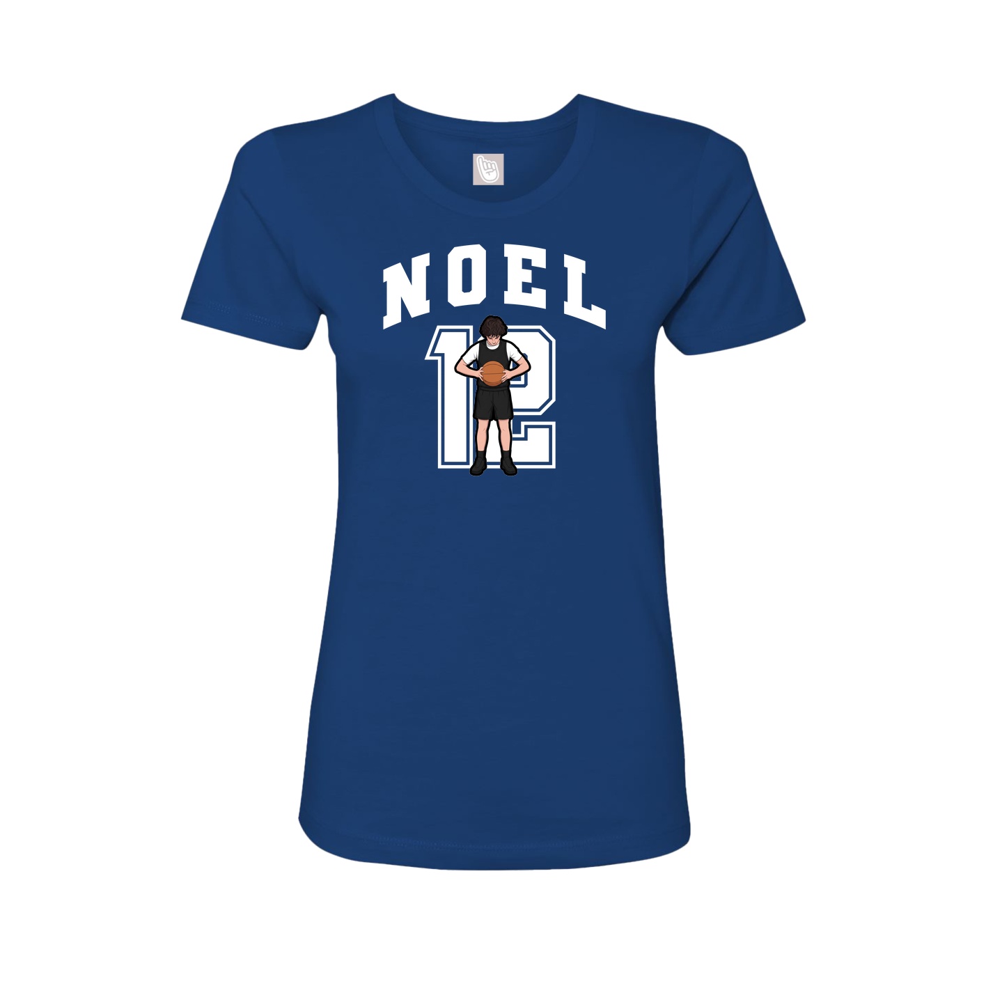 Fitted Women's Tee — Number in Royal