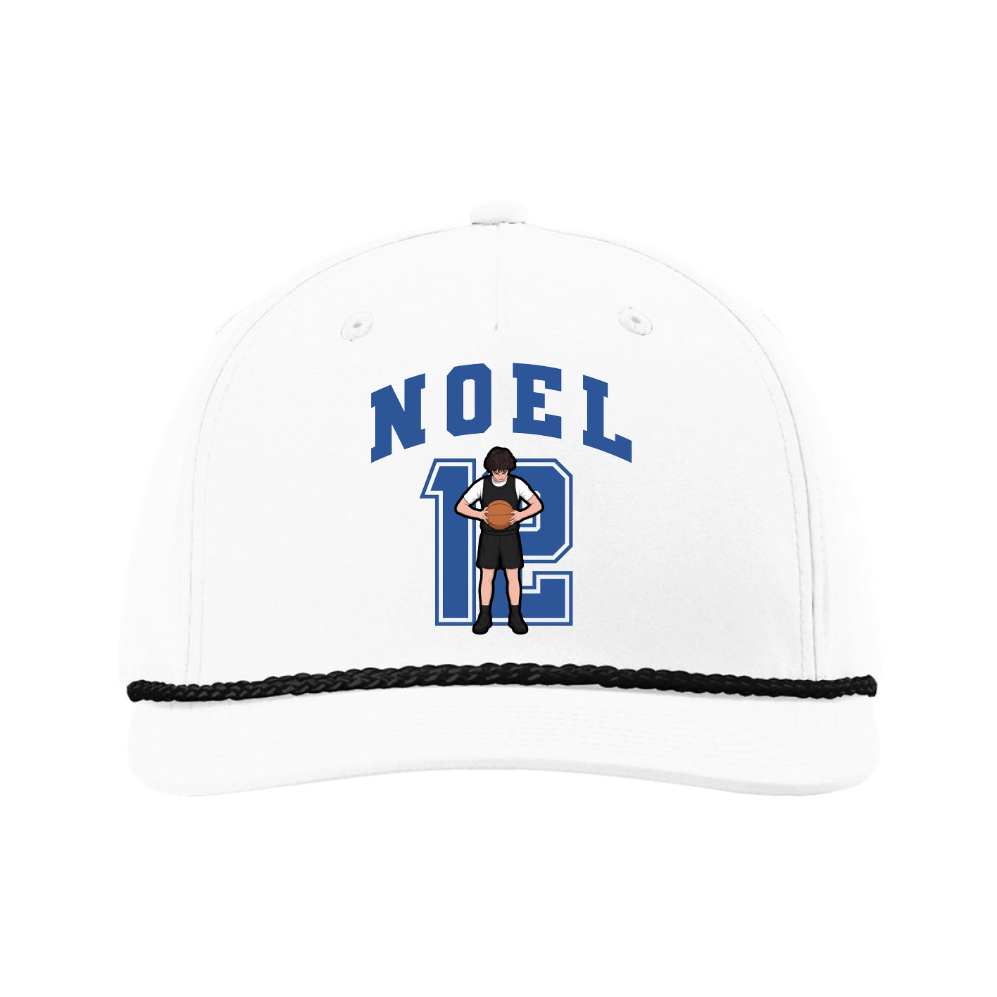 Five-Panel Classic Rope Cap — Number in White