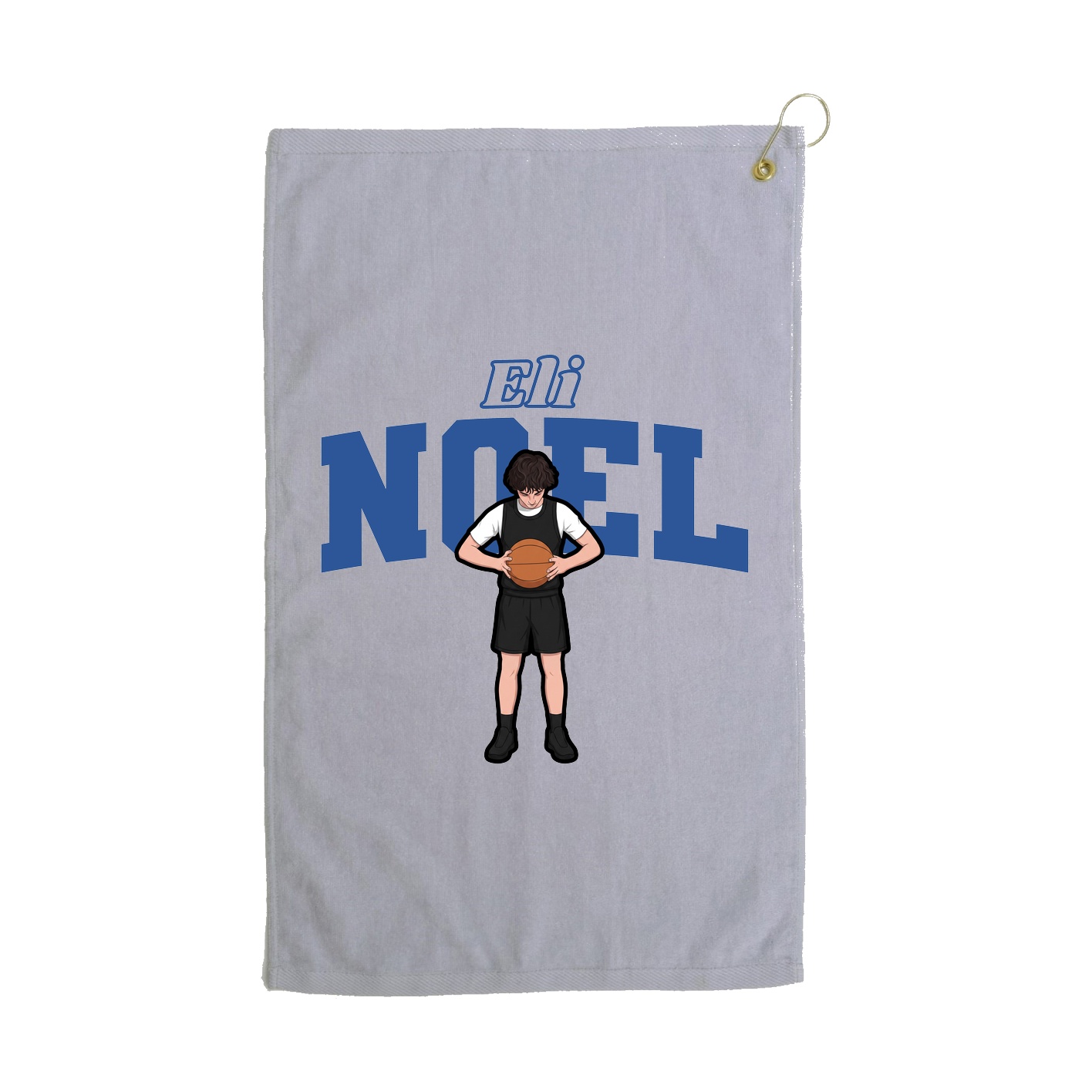 Golf Towel — Name Arch in Grey