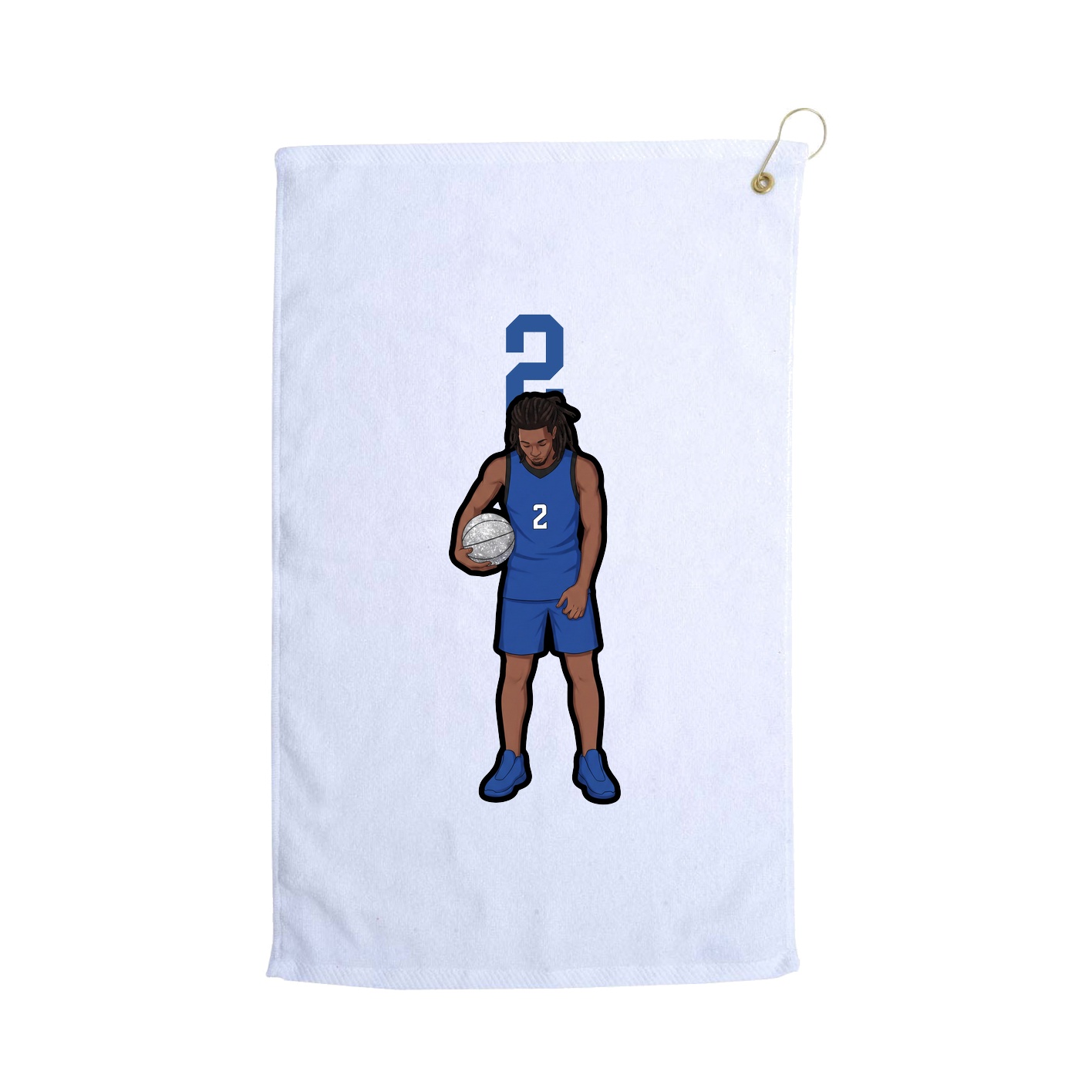 Golf Towel — Number Top in White
