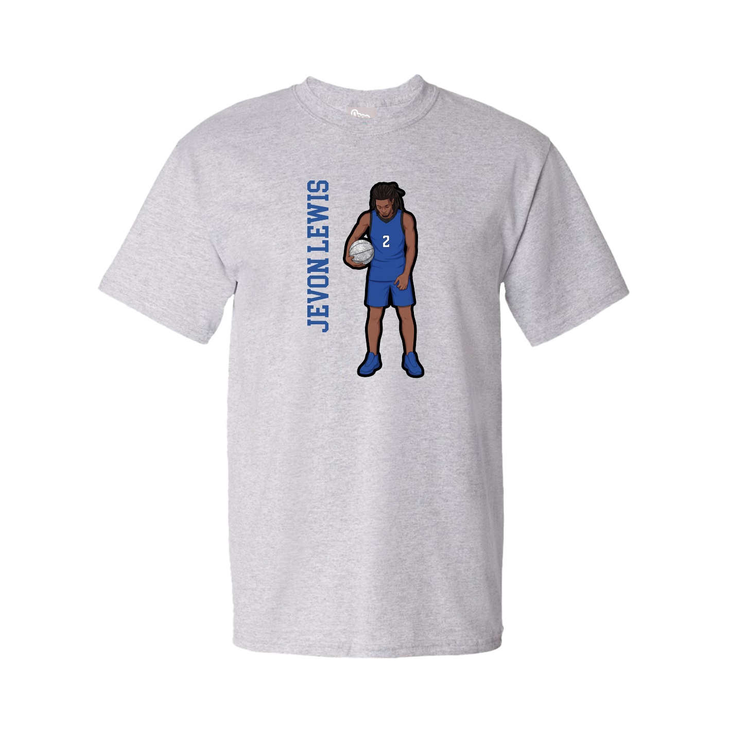 Youth Tee — Name Vertical in Grey