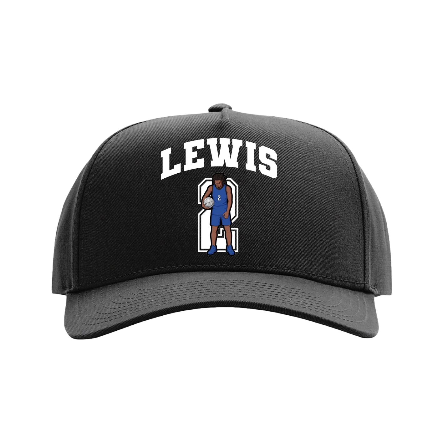 Full Fabric Five-Panel Champ Cap — Number in Black