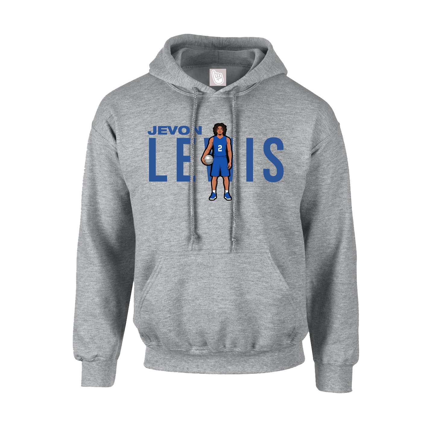 Hoodie — Player Name in Grey