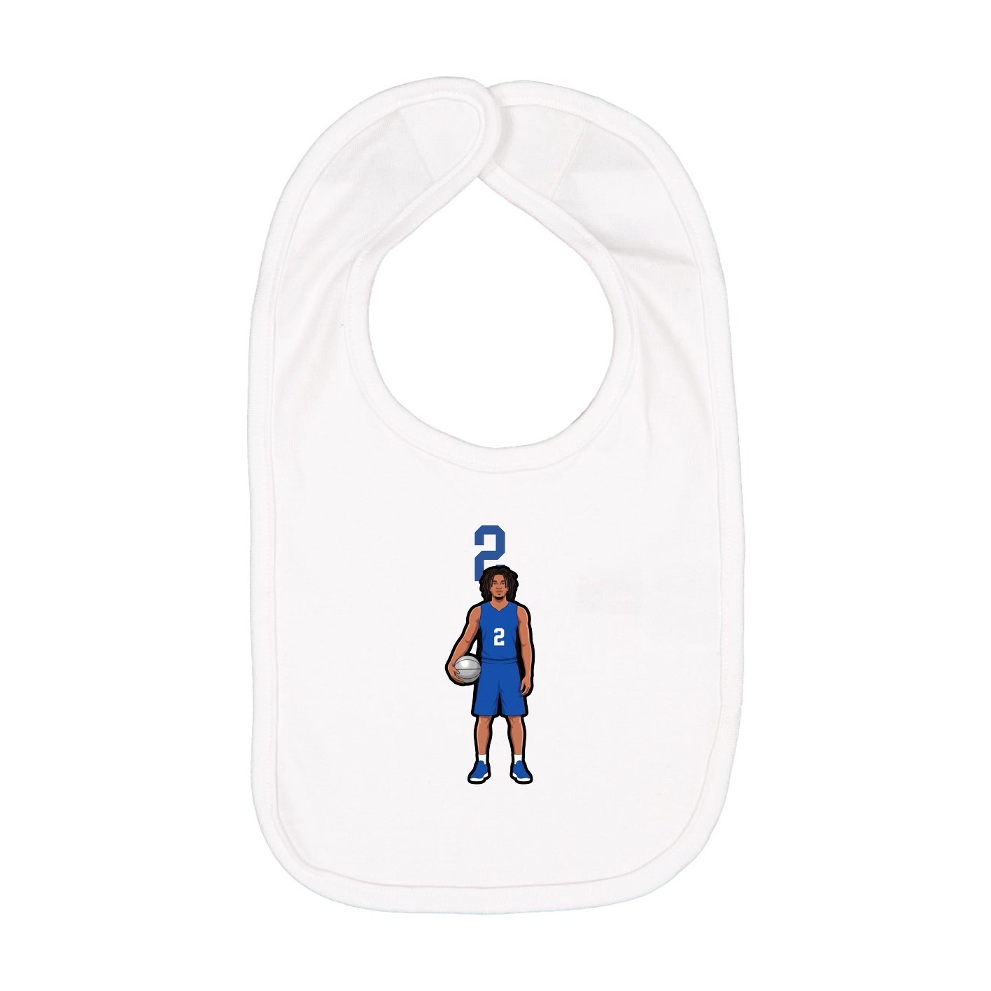 Infant Bib — Number Top in White