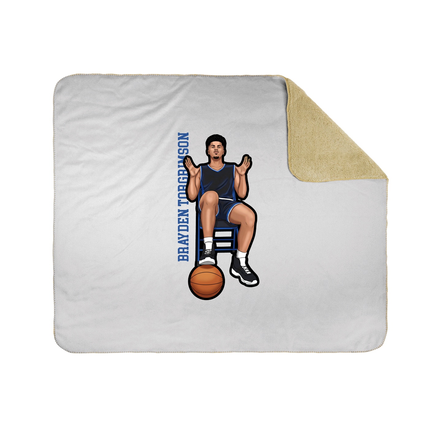 Throw Blanket — Name Vertical in White