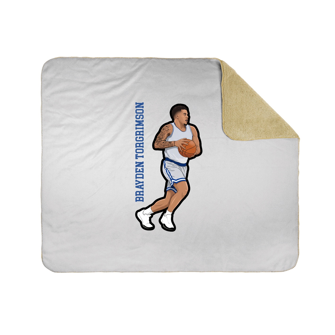 Throw Blanket — Name Vertical in White